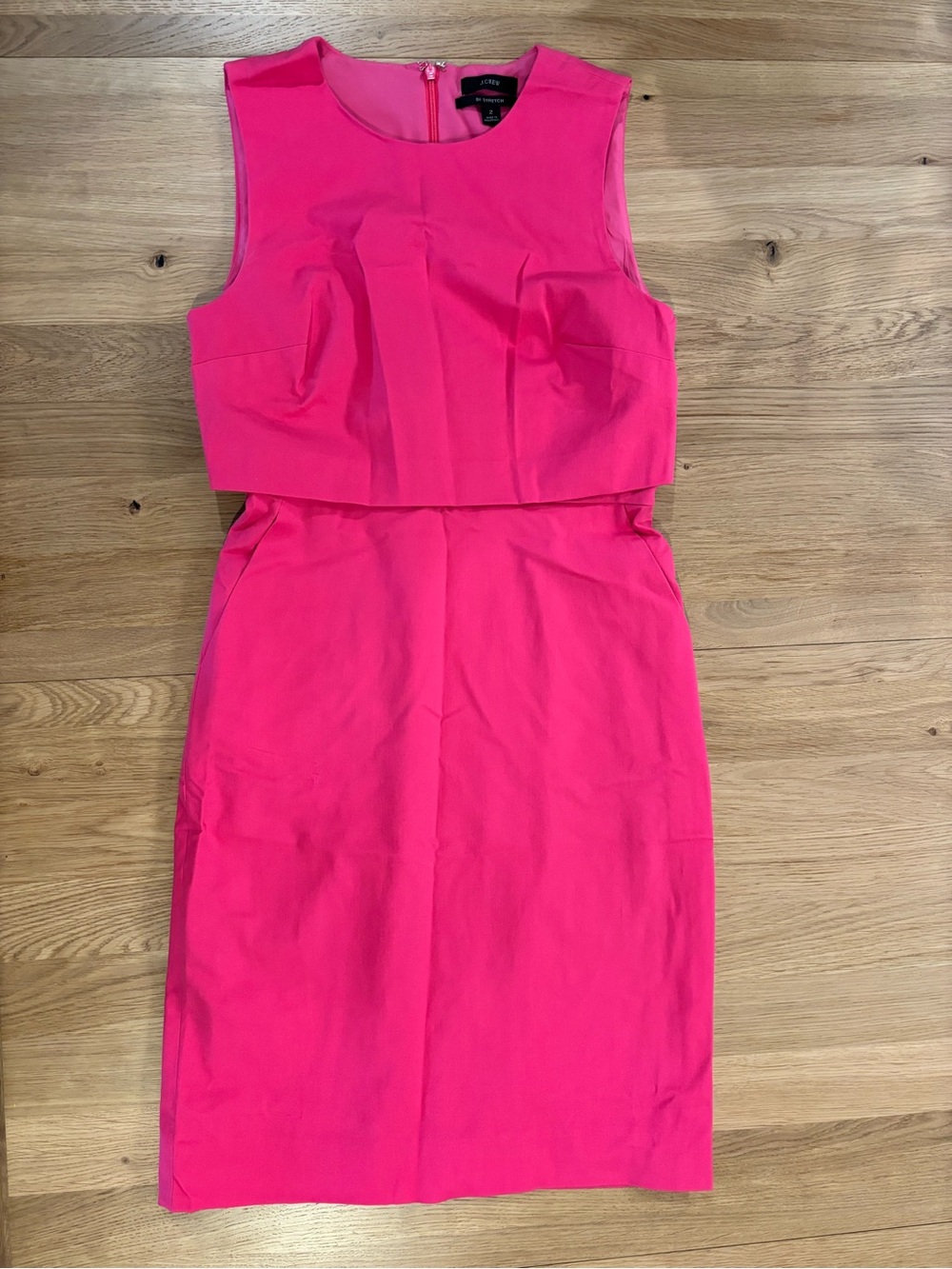 J. Crew Hot Pink Two-Piece Sheath Dress